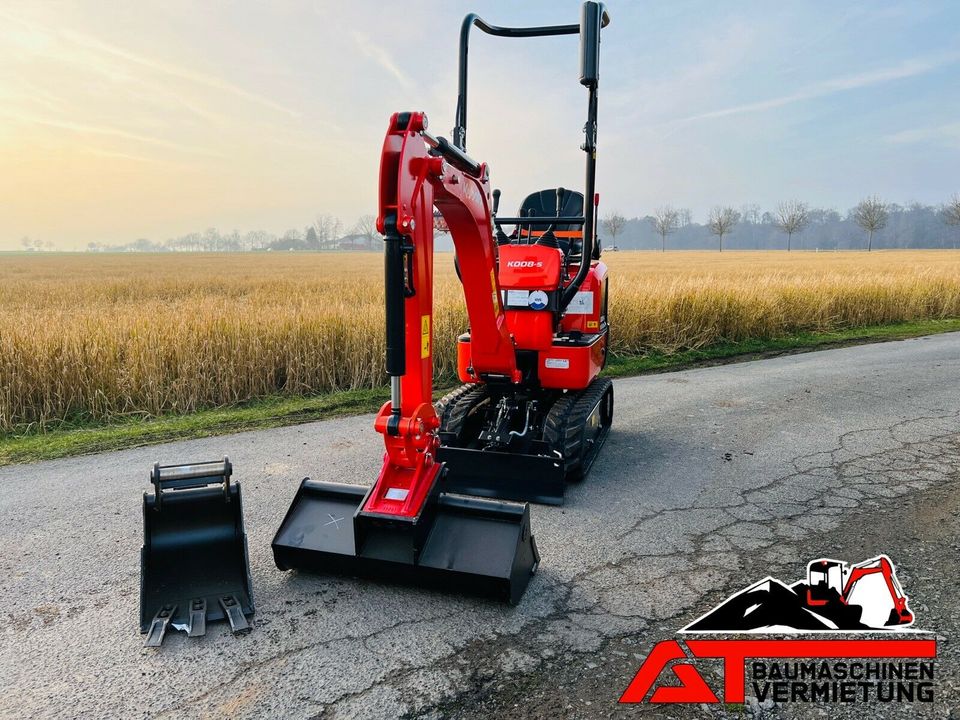 Minibagger , Microbagger 1t , Vermietung , Anmieten leihen in Höchst im Odenwald