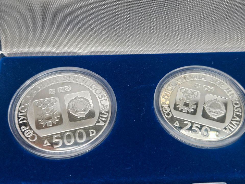 3 x 925 Silber Münzen 1984 Olympische Spiele Sarajevo Jugoslawie in Heidesheim