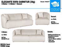 Sofa Couch Wohnlandschaft L Form Runde Garnitur in Samt beige Bremen - Huchting Vorschau