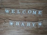 Willkommen Baby Banner Leinen Welcome Baby Girlande Sachsen - Wittichenau Vorschau