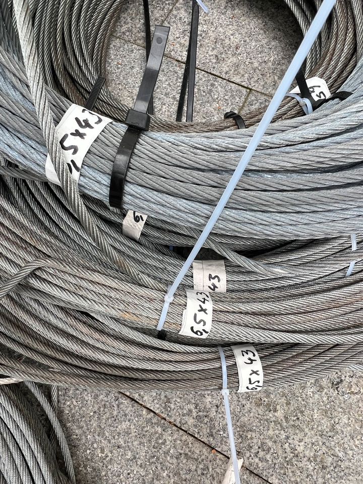 Stahlseil, Drahtseil, Windenseil verzinkt 6,5mm x 43m in Eppertshausen