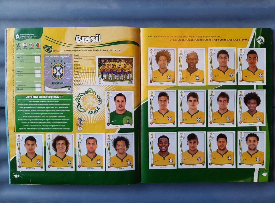 Panini-Album Fussball-WM 2014 in Brasilien in Beelitz