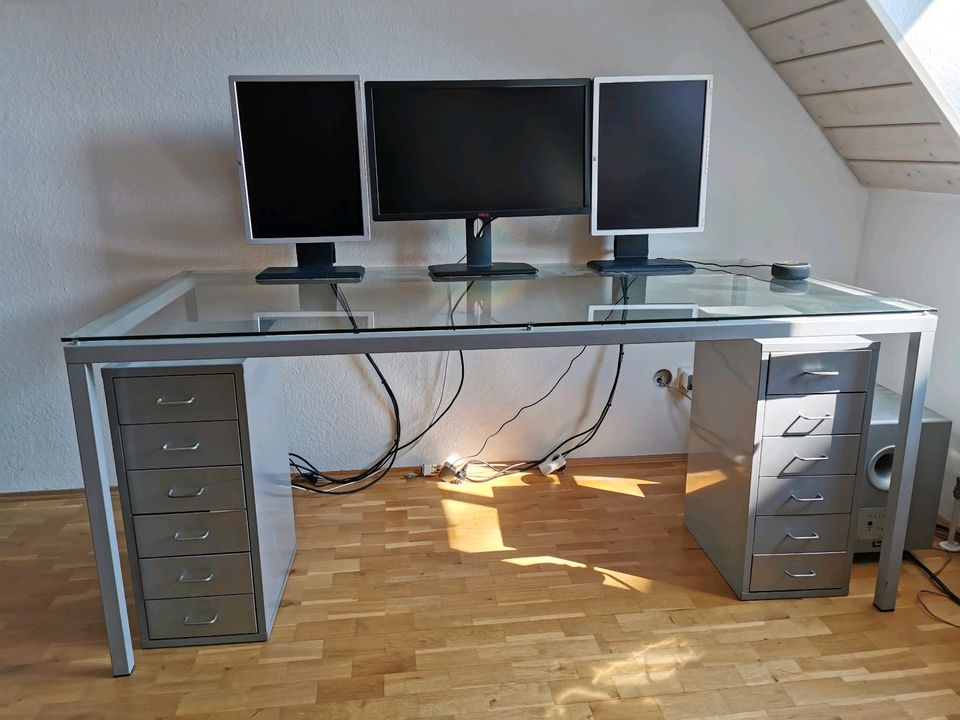 Schreibtisch / Esstisch 90 x 160cm Glas / zeitlos in Karlsruhe