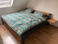 Bett/Metallbett, 2x2m, grau, Holz, mit 2 Ablagen,Beleuchtung, DIY Bayern - Gelchsheim Vorschau