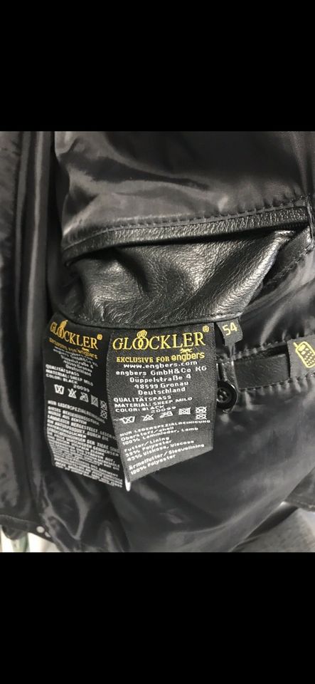 Glööckler Lederjacke schwarz Größe 54 in Königsbronn