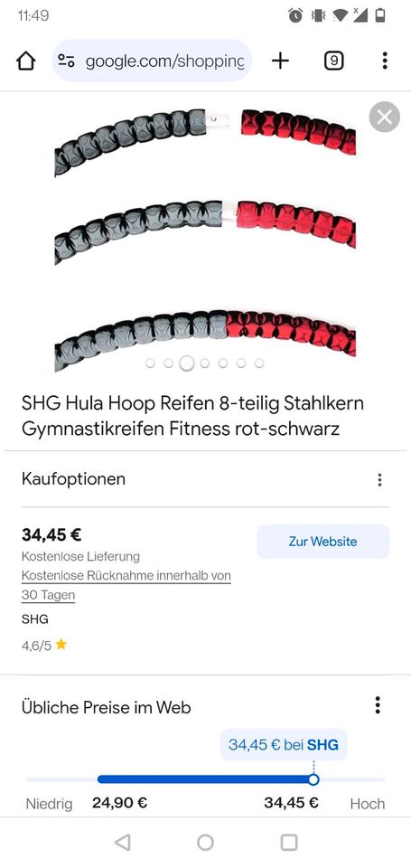 Gymnastikreifen/ Hula Hoop in Leipzig