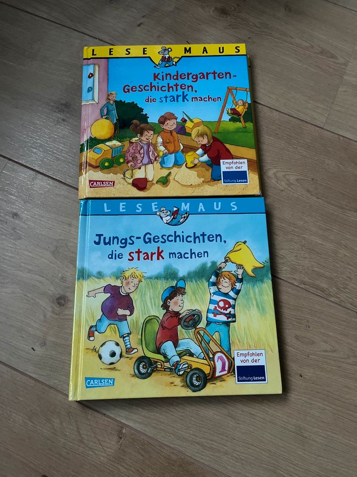 2 Kinderbücher Lesemaus Kindergarten und Jungsgeschichten in Kiedrich