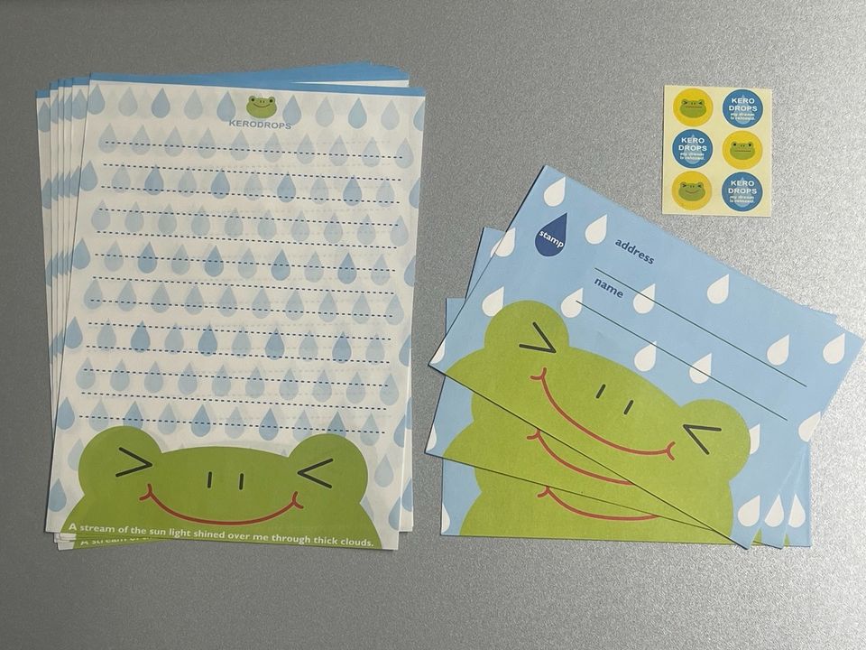 Frosch Briefe Papier Umschlag Schreiben Set Grün / Blau NEU in Pirmasens