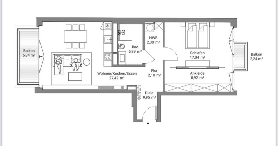 Exklusive 2,5-Zimmer-Wohnung zur UNTERMIETE ab 01.05 in Berlin