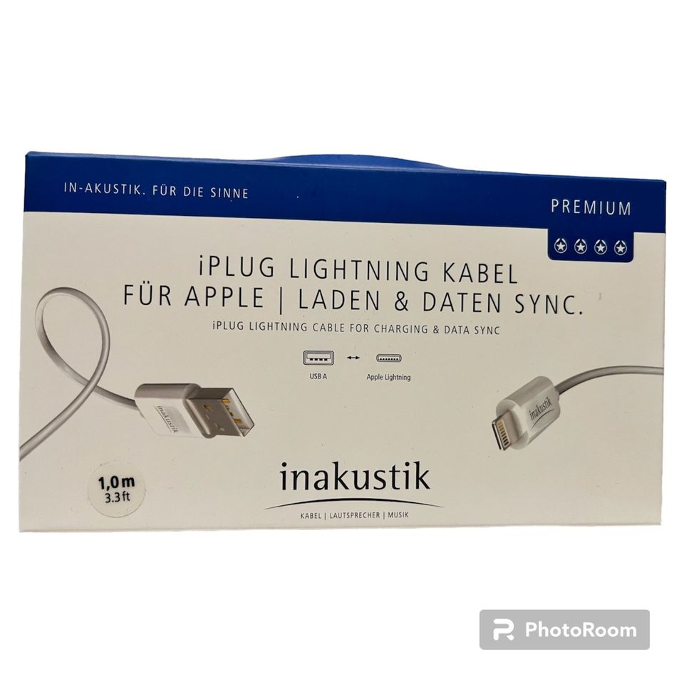 Inakustik PREMIUM USB Daten Lade Kabel Apple iPhone iPad 1, 2, 3m in Baltmannsweiler