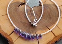 Kette Rosenquarz Amethyst Edelstein facettiert 925 Silber Bayern - Würzburg Vorschau