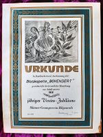 Orig. alte Urkunde z.100jährigen Vereins-Jubiläum Hilgenroth-red. Rheinland-Pfalz - Niederfischbach Vorschau