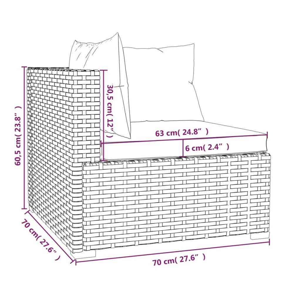 5-tlg. Garten-Lounge-Set mit Kissen Poly Rattan Gartenlounge in Bad Kissingen