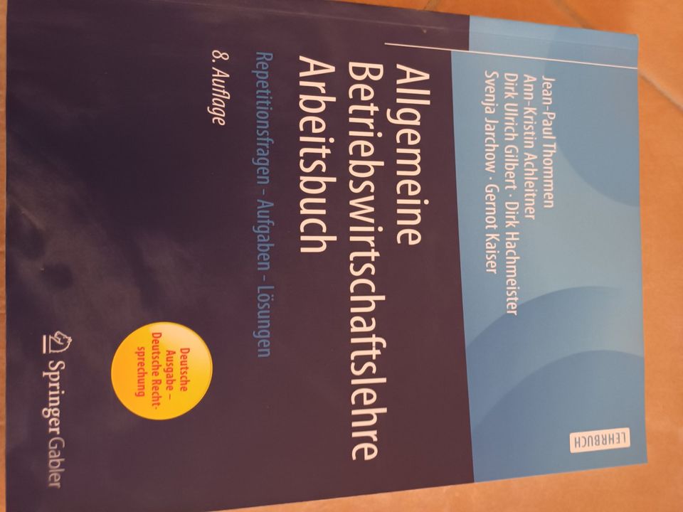 Lehrbuch Allgemeine Betriebswirtschaftslehre Arbeitsbuch Springer in Issum