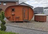 Kombi Outdoor Sauna mit Harvia Holzofen + Badefass incl. Holzofen Nordrhein-Westfalen - Espelkamp Vorschau