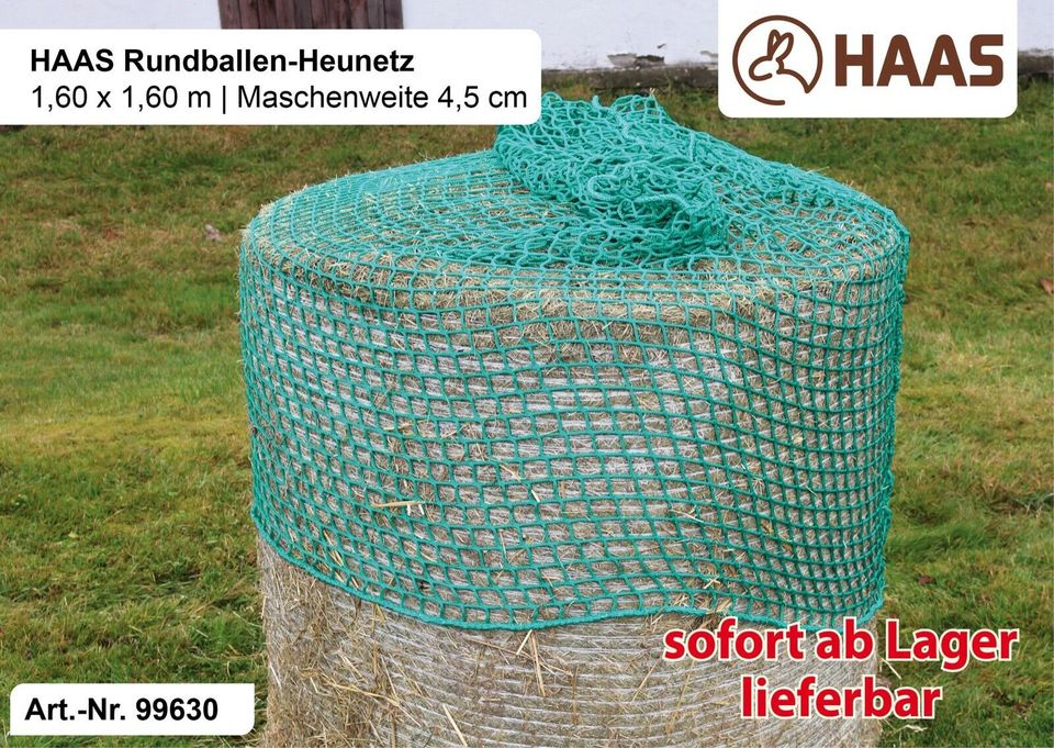 HAAS Rundballen-Heunetz - 1,6 x 1,6 m / Maschenweite 4,5 cm in Nümbrecht