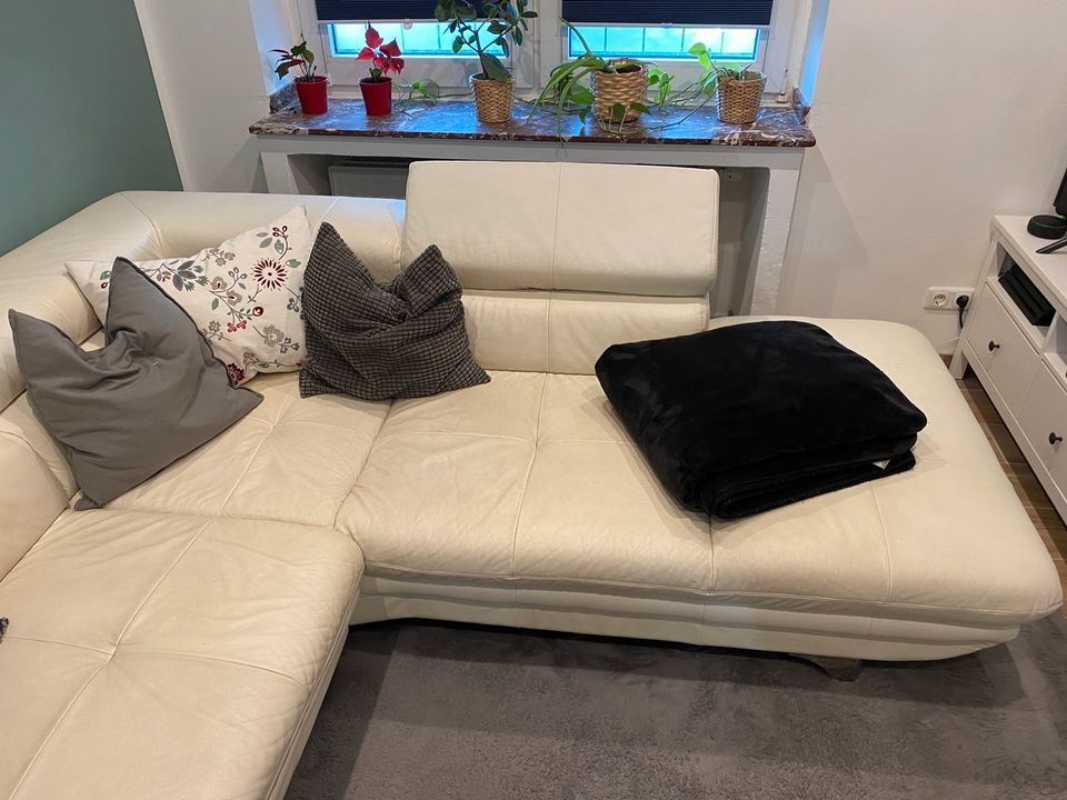 Leder Couch Sofa Creme beige echtleder gut gepflegt in Oberhausen