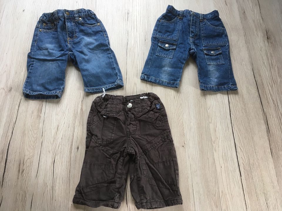 3 Jeans Hosen 68 verstellbar H&M 1 Stoffhose leicht gefüttert in Lengenfeld Vogtland