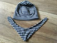 Mütze Tuch Baby Schal Set blau grau Beanie wendbar 56 62 handmade Kreis Pinneberg - Kummerfeld Vorschau