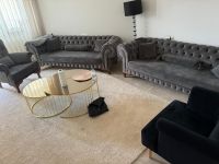 Couchgarnitur Sofa Garnitur grau schwarz chesterfield Nordrhein-Westfalen - Herten Vorschau