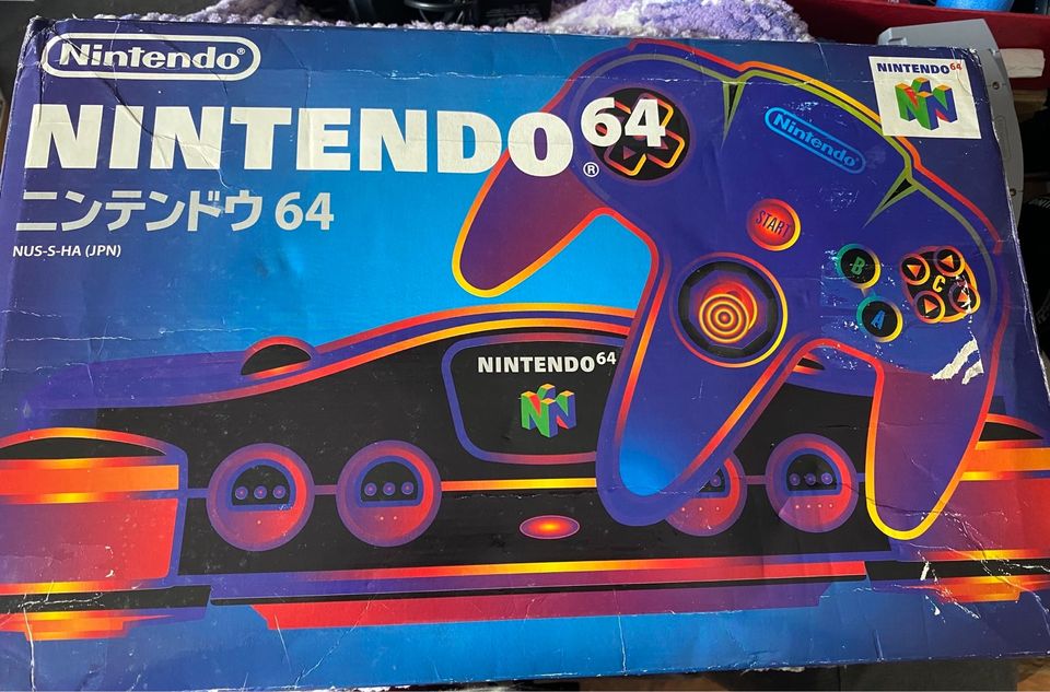 Japanische Nintendo 64 Konsole mit OVP,  Zubehör und 3 Spiele in Bernau