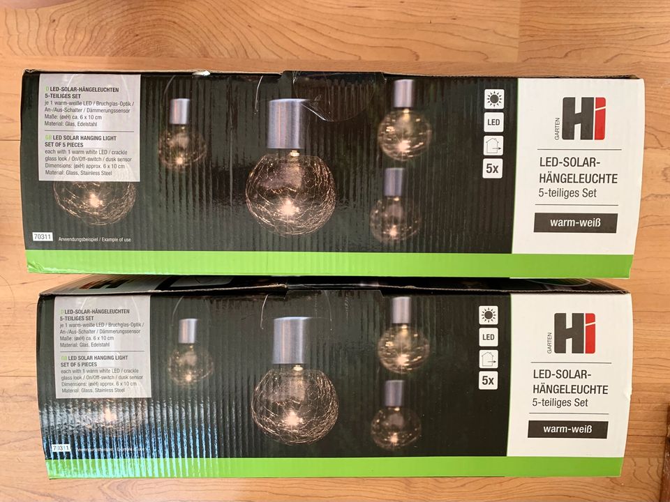 Wie NEU) Solar LED Hängeleuchte 10ea x 2 SET in Lübeck