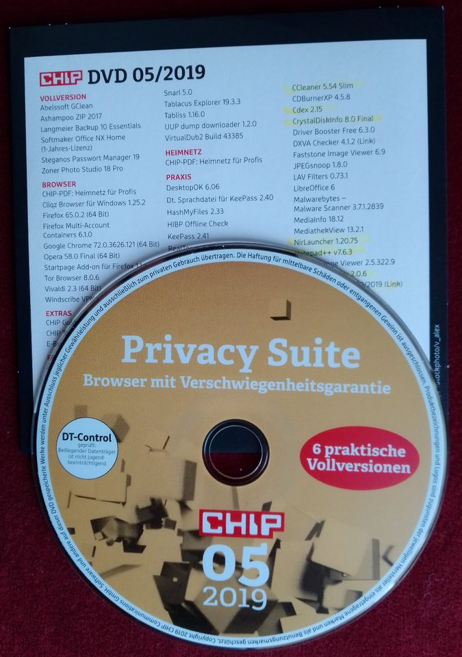 "Privacy Suite" DVD zur CHIP 05/2019 in Überlingen