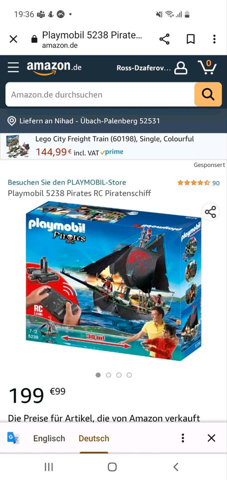 PLAYMOBIL Piratenschiff mit Motor und Fernbedienung in Übach-Palenberg