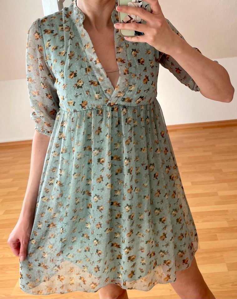 ❤️ Kleid ~ Sommer ~ Blümchen ~ Türkis ~ Größe S ❤️ in Weißenfels