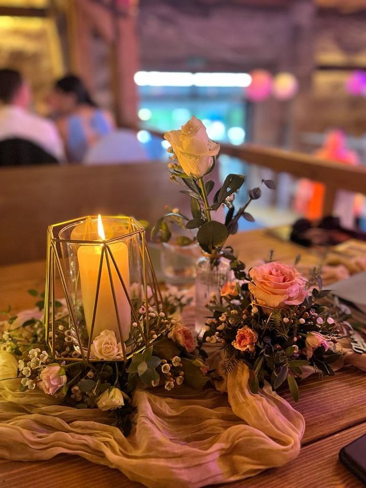 18 geometrische Kerzenhalter gold groß Hochzeit in München