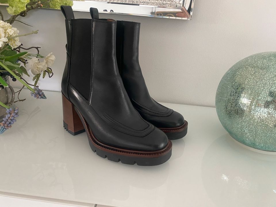 Marc Cain Ankle Boots Stiefeletten schwarz Größe 38 Leder wie Neu in Merseburg