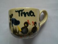 kleine Tasse mit Schriftzug "Tina" + Blumen-/Vogelmotiv Rheinland-Pfalz - Reich Vorschau