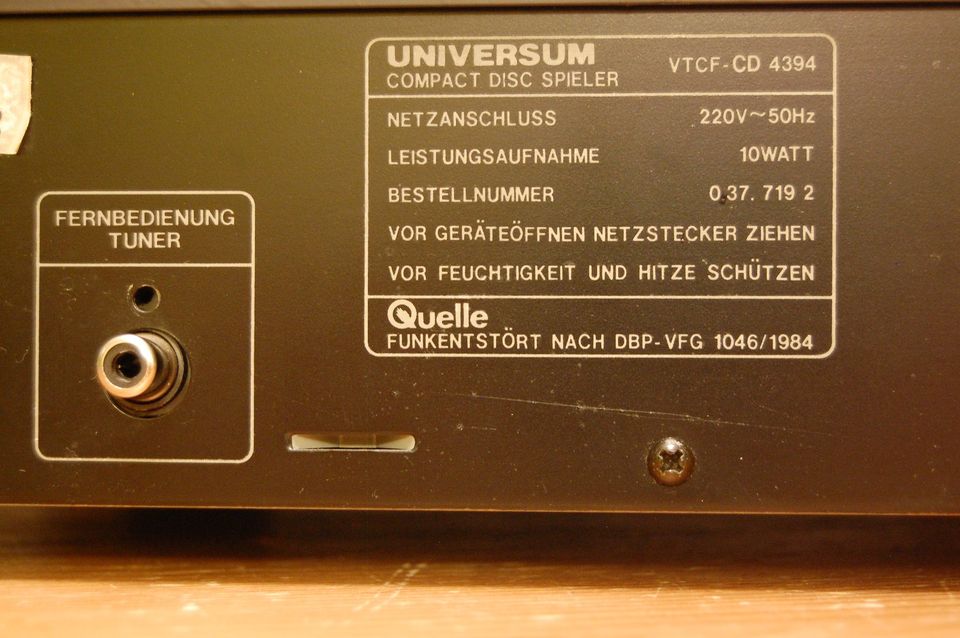 Universum Midi VTCF-CD 4394 CD Player---Laser Defekt--- in Bad Waldsee