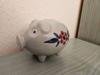 großes Keramik Sparschwein Schwein mit Blumen - 20 cm Sachsen-Anhalt - Salzatal Vorschau