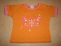 süßes Shirt von Berti Gr. 80 orange mit rosa Rand Schmetterling Thüringen - Weinbergen Vorschau