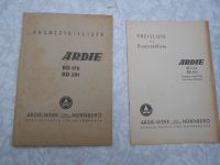 ARDIE BD 176 und BD 201 Ersatzteiliste und Preisliste 1955 Sachsen - Grimma Vorschau