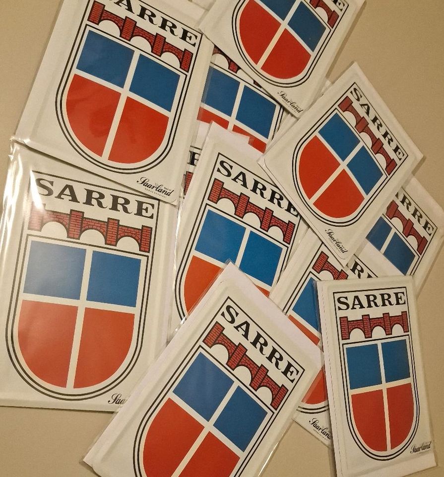 12 x A6 Blechpostkarte  SARRE - altes Saarland Wappen in Heusweiler