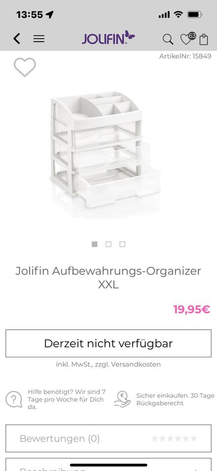 Jolifin Aufbewahrungs-Organizer XXL in Werdohl