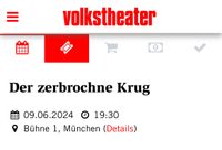 2x Volkstheater München Tickets 9. Juni München - Au-Haidhausen Vorschau