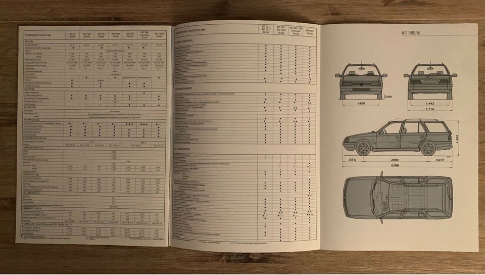 Prospekt & Preisliste Peugeot 405 Break / 1988 in Bremen