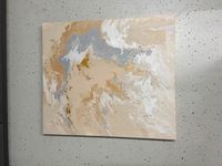 UNIKAT Acrylpouring Leinwand gold/creme/grau 70x80cm Bielefeld - Heepen Vorschau
