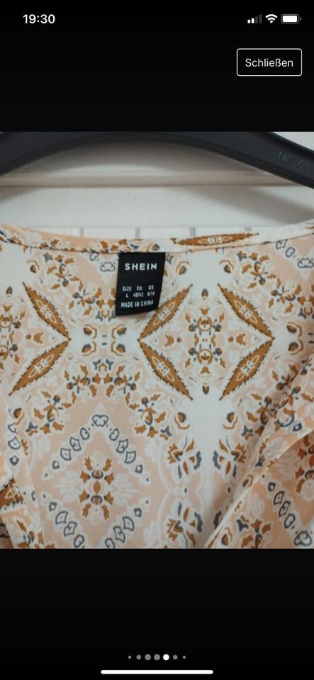 Süßes leichtes Maxikleid mit Unterkleid, Shein, beige, Gr. L in Reichenberg
