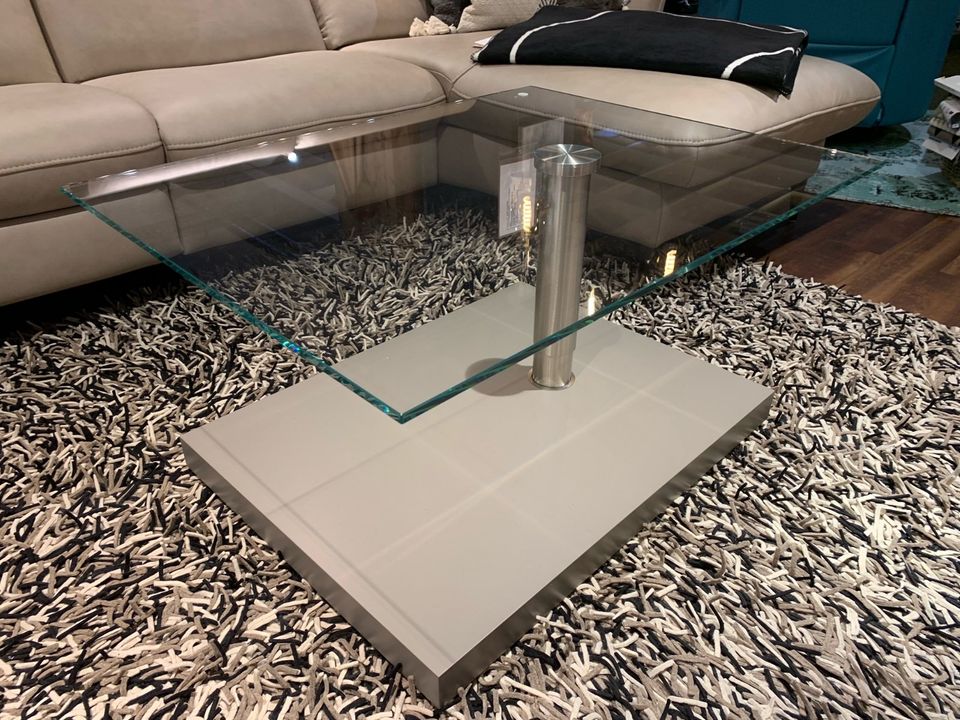 Ronald Schmitt Design Couchtisch 90x70cm Glas/Edelstahl - Händler in Bernau