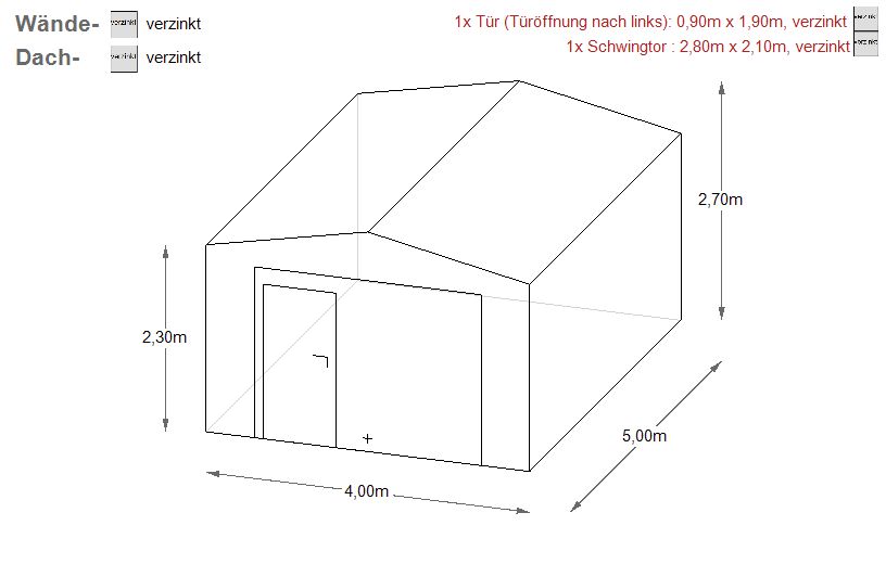 Blechgarage 4x5x2,7m Lagerschuppe Garage inkl. Lieferung | 16359! in Schwäbisch Hall