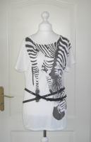 Longshirt T-Shirt Shirt mit Gürtel weiß grau Gr. 38 40 Hessen - Großenlüder Vorschau