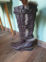 Damen Stiefel 37 braun Leder gefüttert Winter Boots Keilabsatz Thüringen - Jena Vorschau