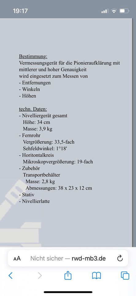 Kompensator Nivelliergerät KONI 007 in Helmsdorf bei Leinefelde