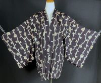 Vintage Antik Haori Kimono Jacke Japan Seide Schwarz Blumen Friedrichshain-Kreuzberg - Friedrichshain Vorschau