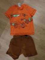 Set Gr. 98 Chino braun kurze Hose T-Shirt Orange Jungen Niedersachsen - Großheide Vorschau