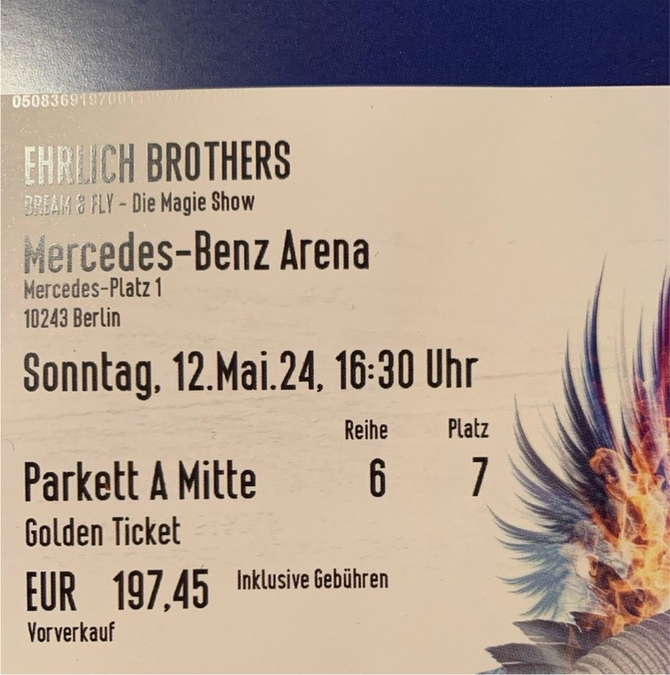 Ehrlich Brother 3 x Golden Ticket beste Plätze,12.5.24, 16.30 Uhr in Berlin